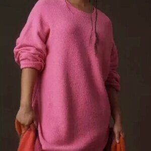Daily Practice Women's Pink Knitted Long Sleeve Short Mini Sweater Dress Size M